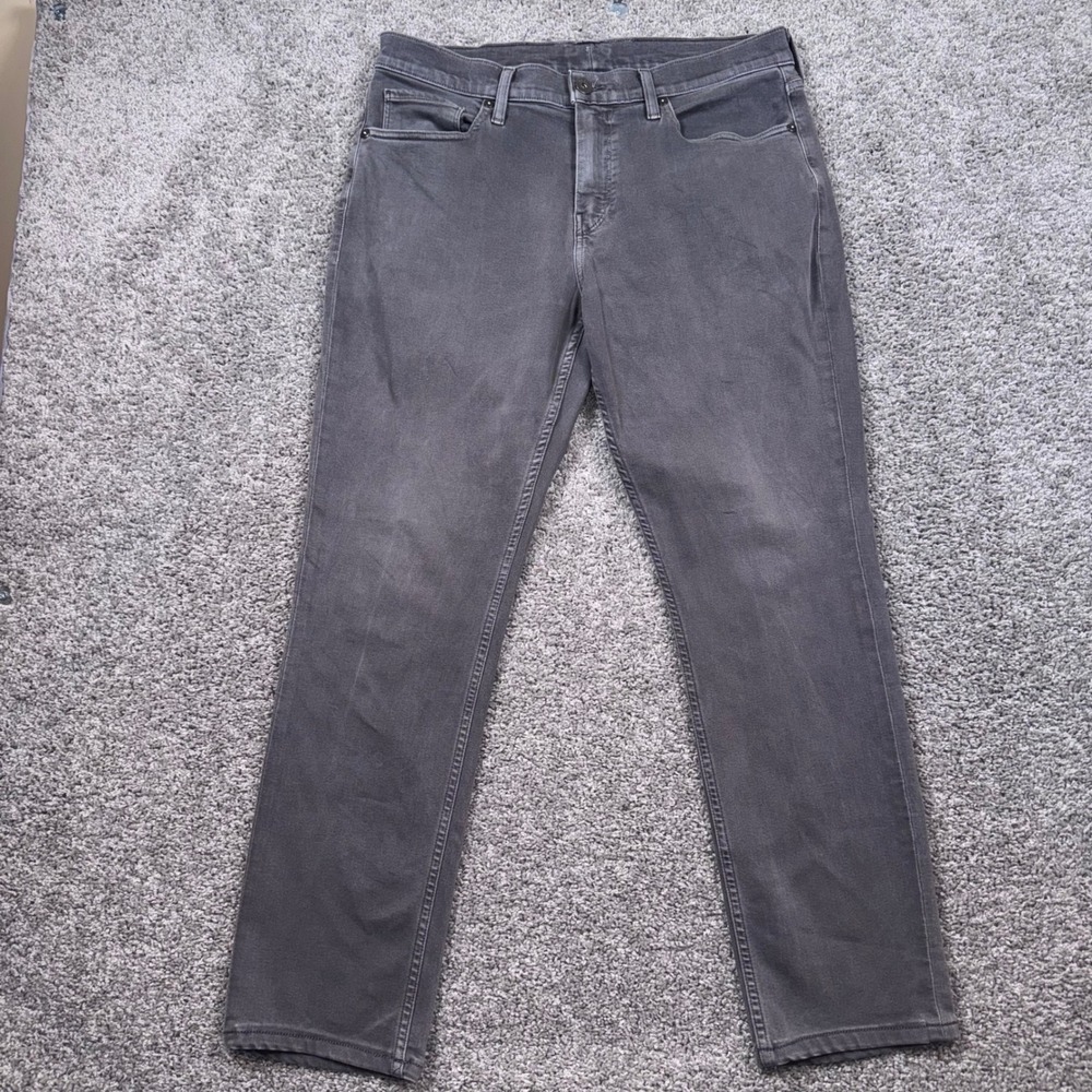 Paige Federal Slim Straight Jeans Mens Stretch Charcoal Grey 34 Excellent